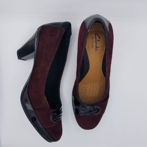 Clark Artisans  Burgundy/Black  Heels